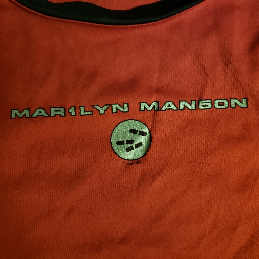 MARILYN MANSON red and black baby doll shirt